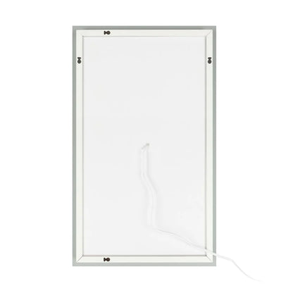 Ktaxon 28x20 inch LED Lighted Bathroom Mirror Silvered Wall Mounted Mirror with Touch Button,Anti Fog and IP67 Waterproof Square Mirror