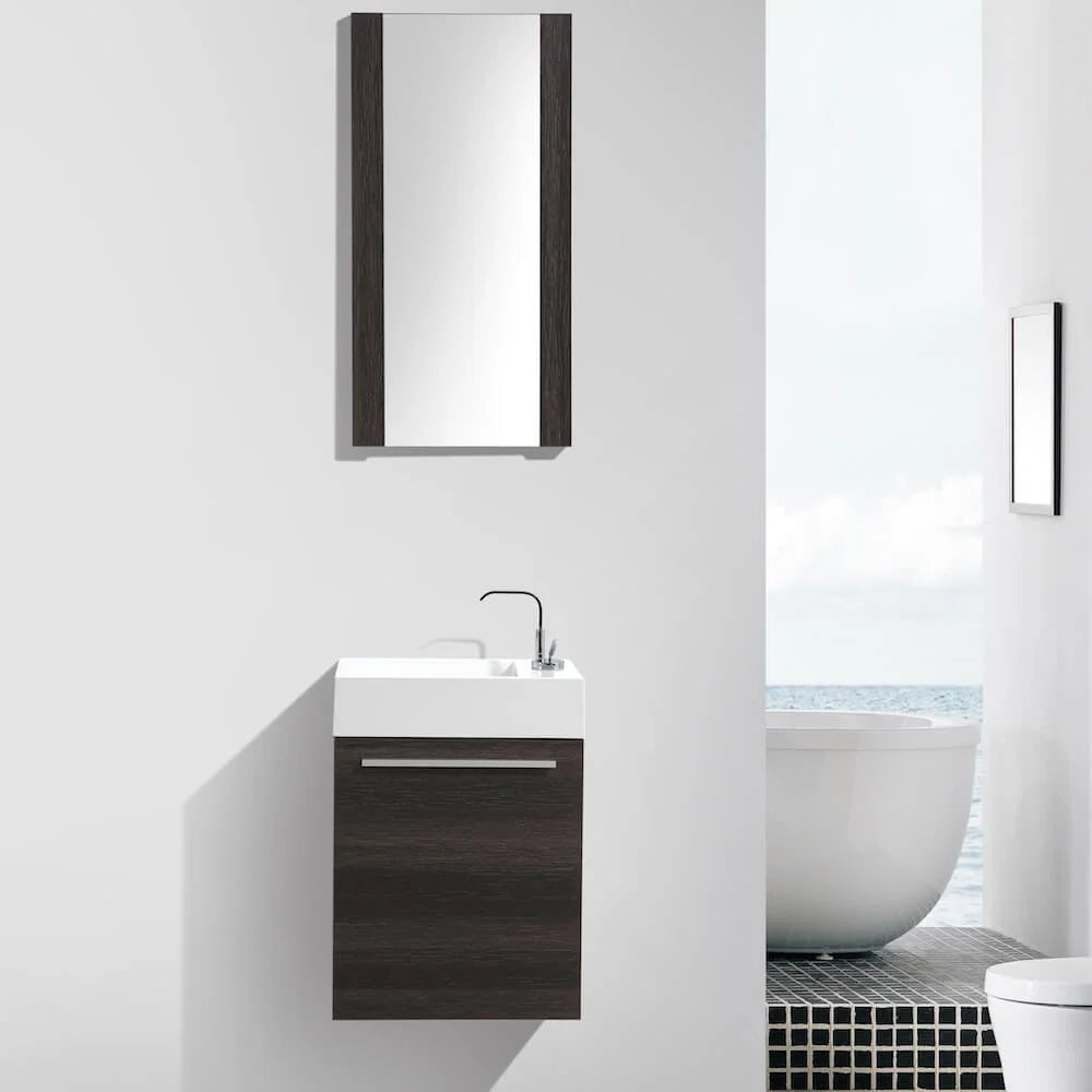 Blossom Colmar 18" Floating Bathroom Vanity w/ Acrylic Sink | Navy Blue Finish | Wall Mount | Soft-Close