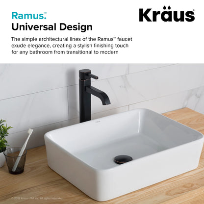 KRAUS Ramus Tall Vessel Bathroom Faucet, Oil Rubbed Bronze Finish
