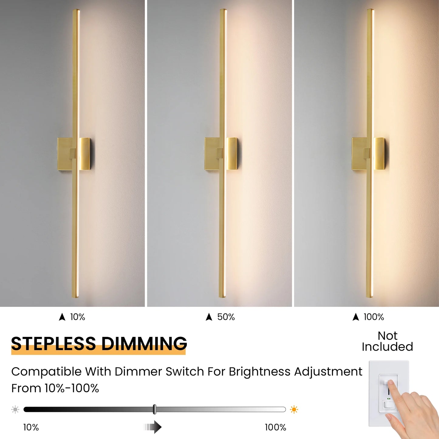 Modern Vanity Lighting Fixtures 39 Inch Bathroom Vanity Lights Over Mirror Wall Sconce for Bathroom Gold Warm Lighting Bath Wall Sconce