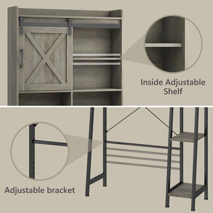 Vabches Over The Toilet Storage Cabinet with Sliding Door and Integrated Toilet Paper Holder, Ideal for Bathrooms, Restrooms, and Laundry Rooms.