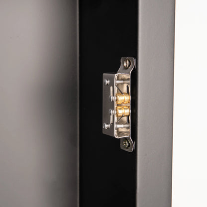 BizChair 24" x 30" Recessed Bathroom Medicine Cabinet with Rounded Beveled Mirror and Reversible Metal Frame in Black