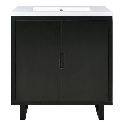 Harper & Bright Designs 30" Bathroom Vanity Set with Sink Combo Cabinet, Bathroom Vanity Storage Cabinet, Solid Wood Frame