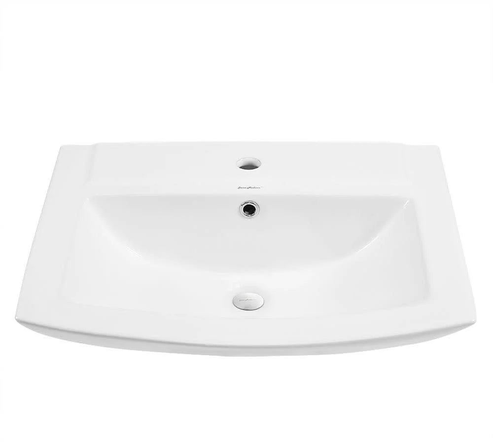 Sublime Pedestal Bathroom Sink Square Single Faucet Hole