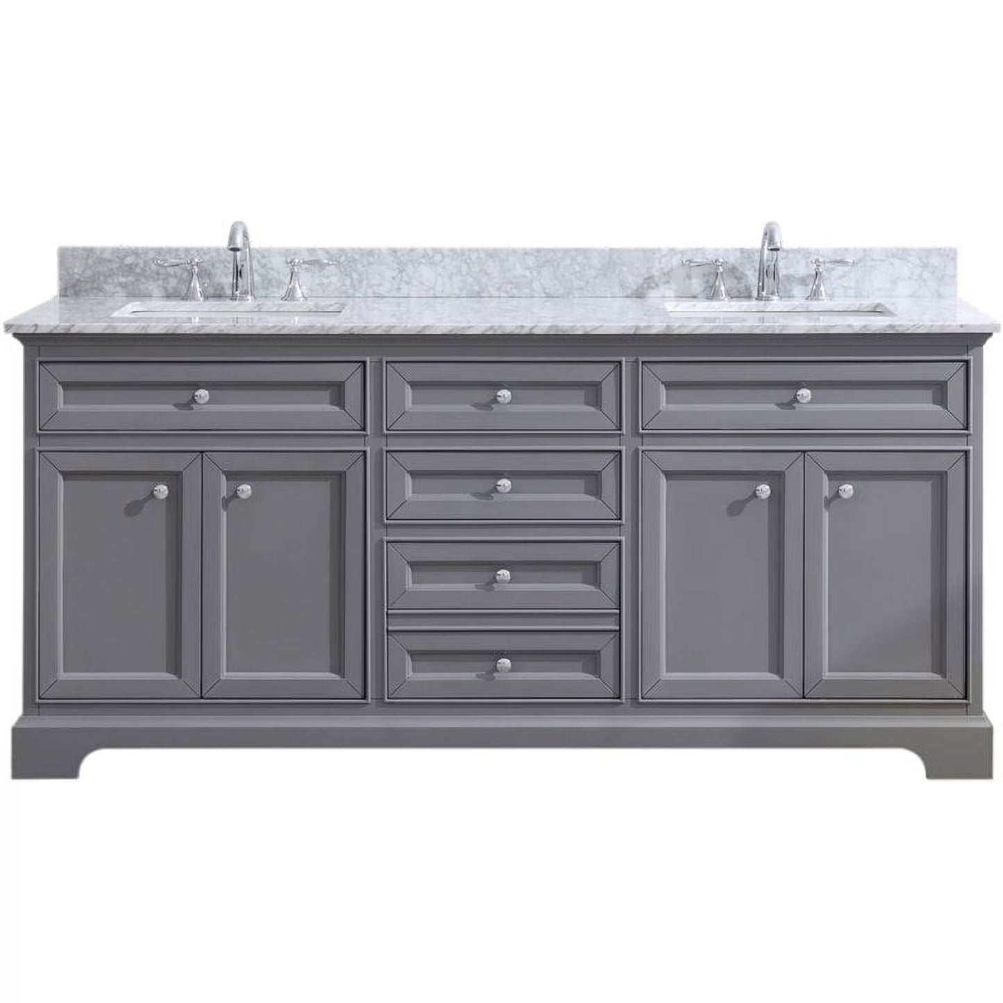 Ari Kitchen & Bath South Bay 55" Solid Wood Bathroom Vanity in Gray