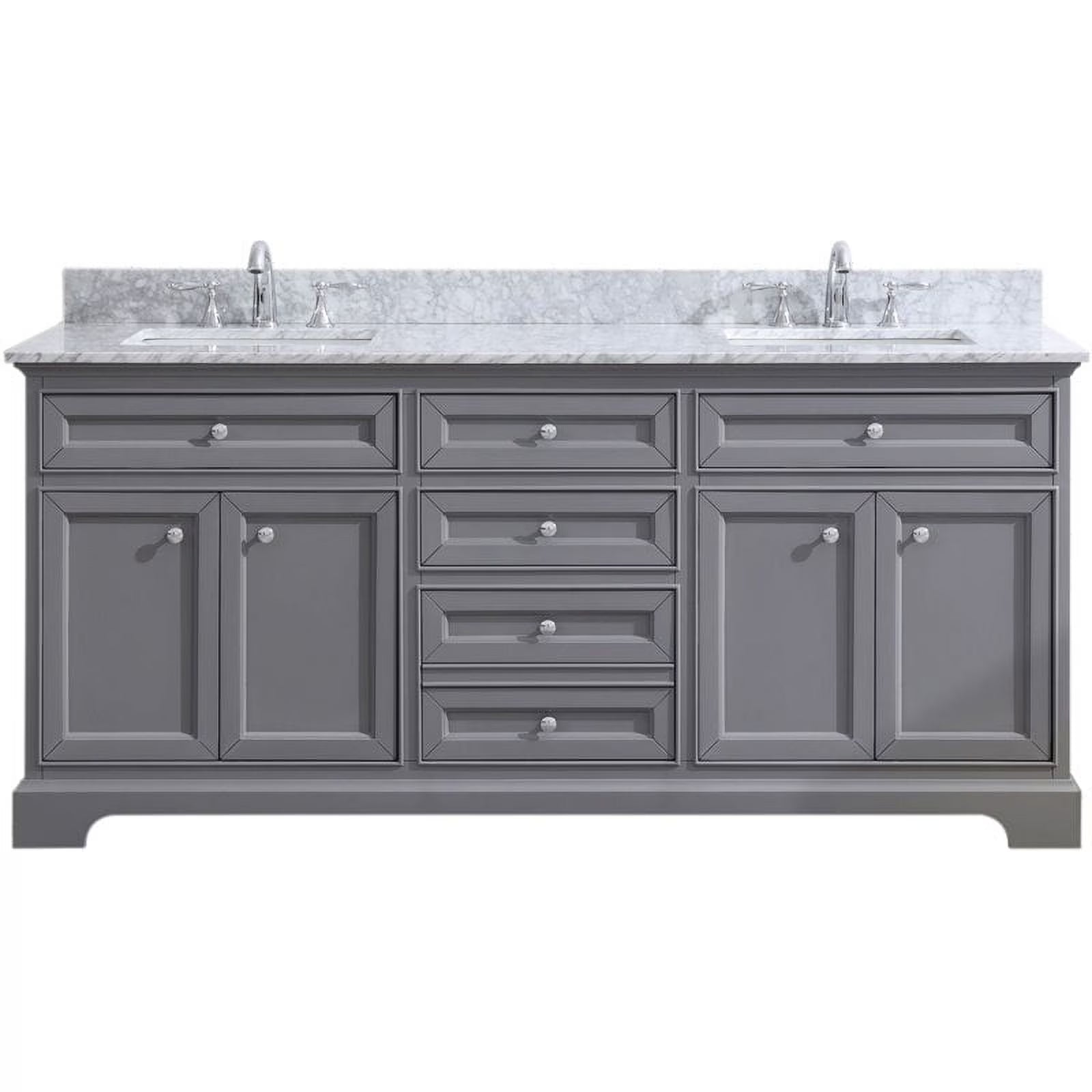 Ari Kitchen & Bath South Bay 55" Solid Wood Bathroom Vanity in Gray