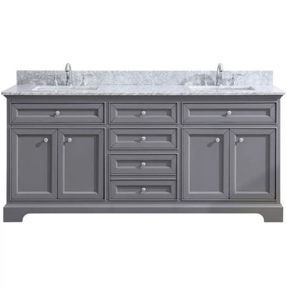 Ari Kitchen & Bath South Bay 55" Solid Wood Bathroom Vanity in Gray
