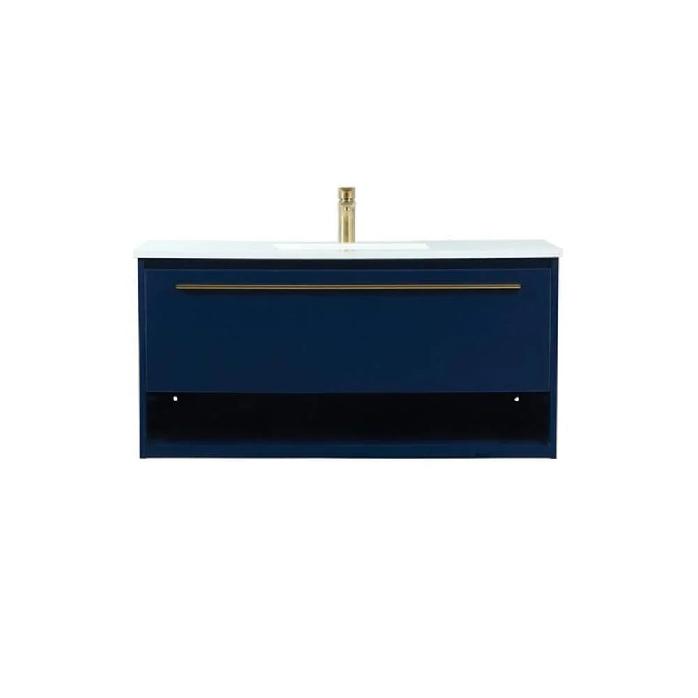 Elegant Kitchen and Bath 40 Inch Single Bathroom Vanity In Blue