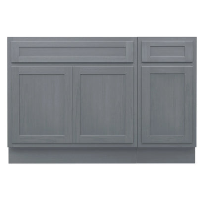 51 in. W x 21 in. D x 32.5 in. H Bath Vanity Cabinet without Top in Silver
