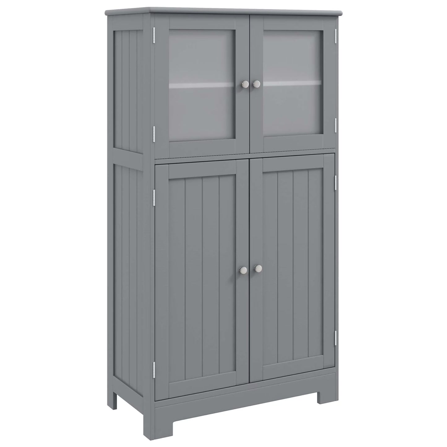 Costway Bathroom Floor Storage Cabinet Kitchen Cupboard w/Doors&Adjustable Shelf Black