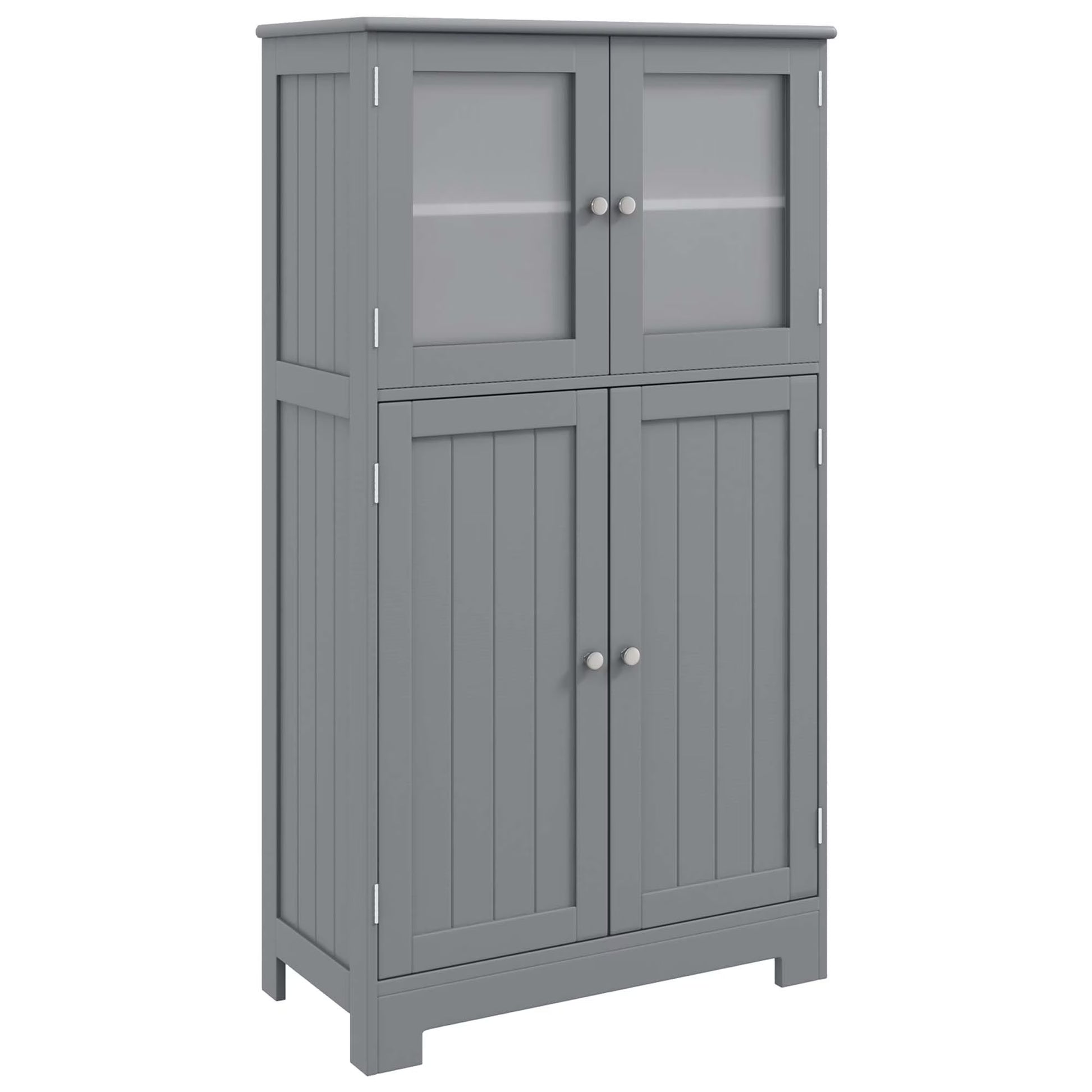 Costway Bathroom Floor Storage Cabinet Kitchen Cupboard w/Doors&Adjustable Shelf Black