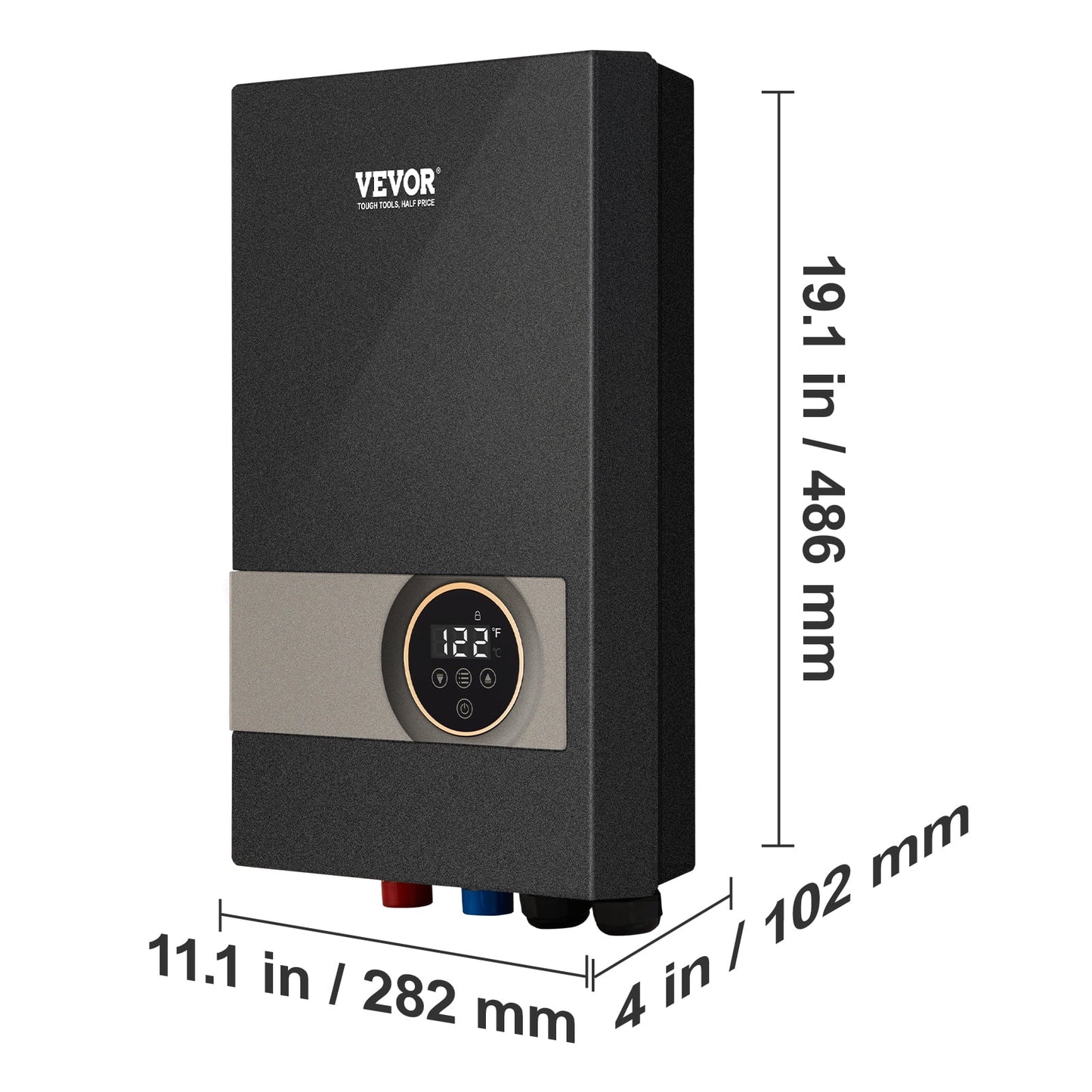 VEVOR Instant Water Heater, 18kw Electric Tankless Water Boiler, Digital Temperature Display & Easy Installation & 24-Hour Water Supply, For Kitchen Bathroom Shower Mall Salon Shampoo ETL Listed
