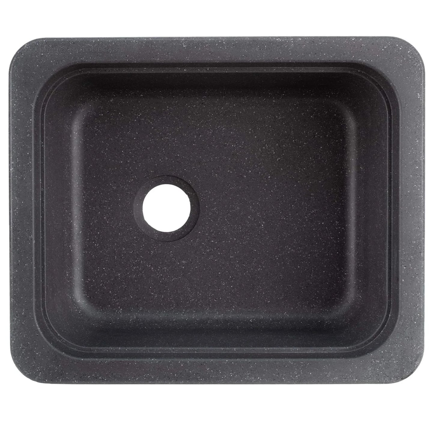 RV Kitchen & Bathroom Sink 15" x 13" - White or Black Granite - Single Hole - Durable HDPE - Made in USA - Bar Sink for Camper, Boat, or Small Spaces