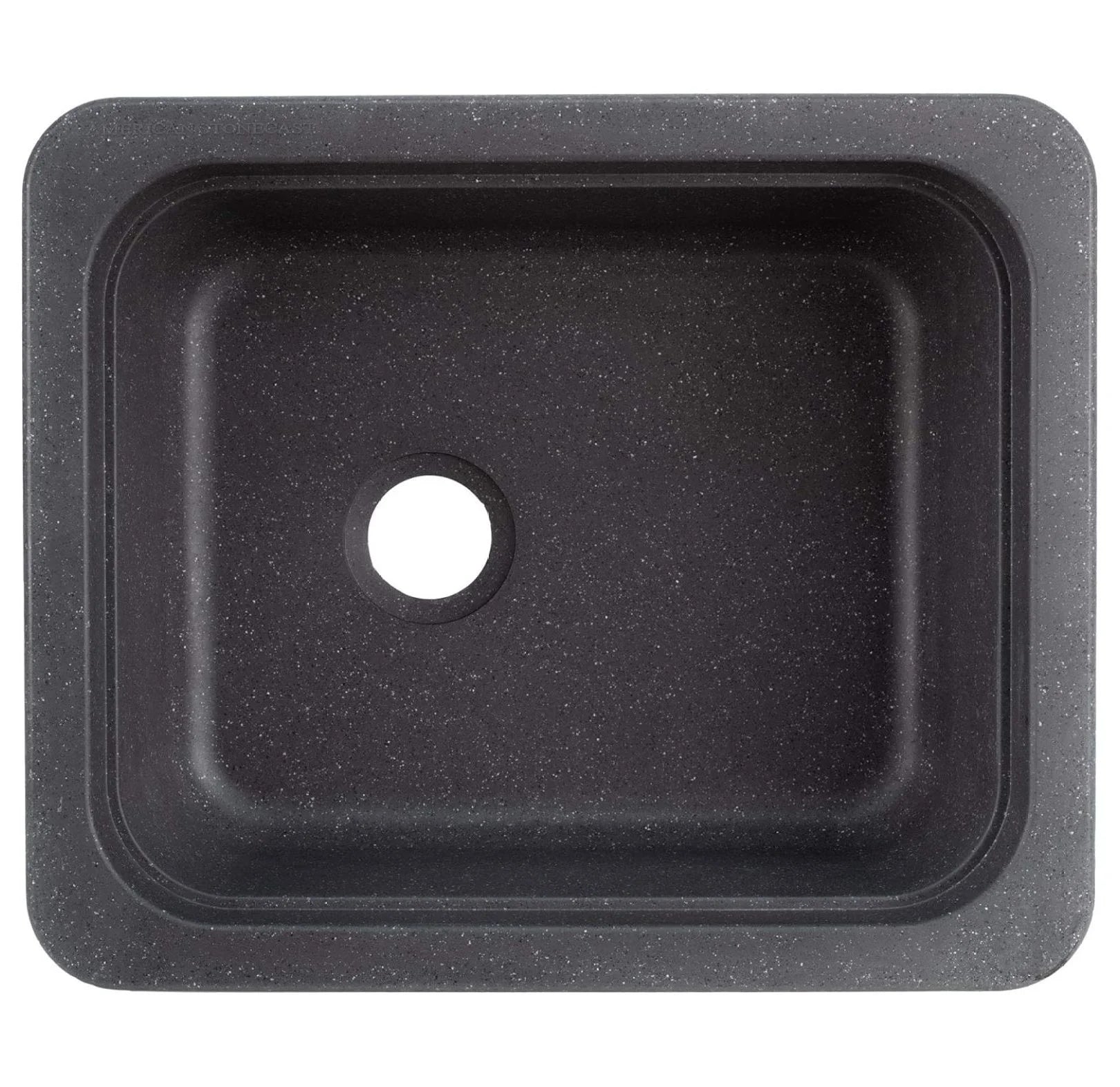 RV Kitchen & Bathroom Sink 15" x 13" - White or Black Granite - Single Hole - Durable HDPE - Made in USA - Bar Sink for Camper, Boat, or Small Spaces