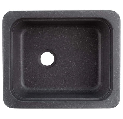 RV Kitchen & Bathroom Sink 15" x 13" - White or Black Granite - Single Hole - Durable HDPE - Made in USA - Bar Sink for Camper, Boat, or Small Spaces
