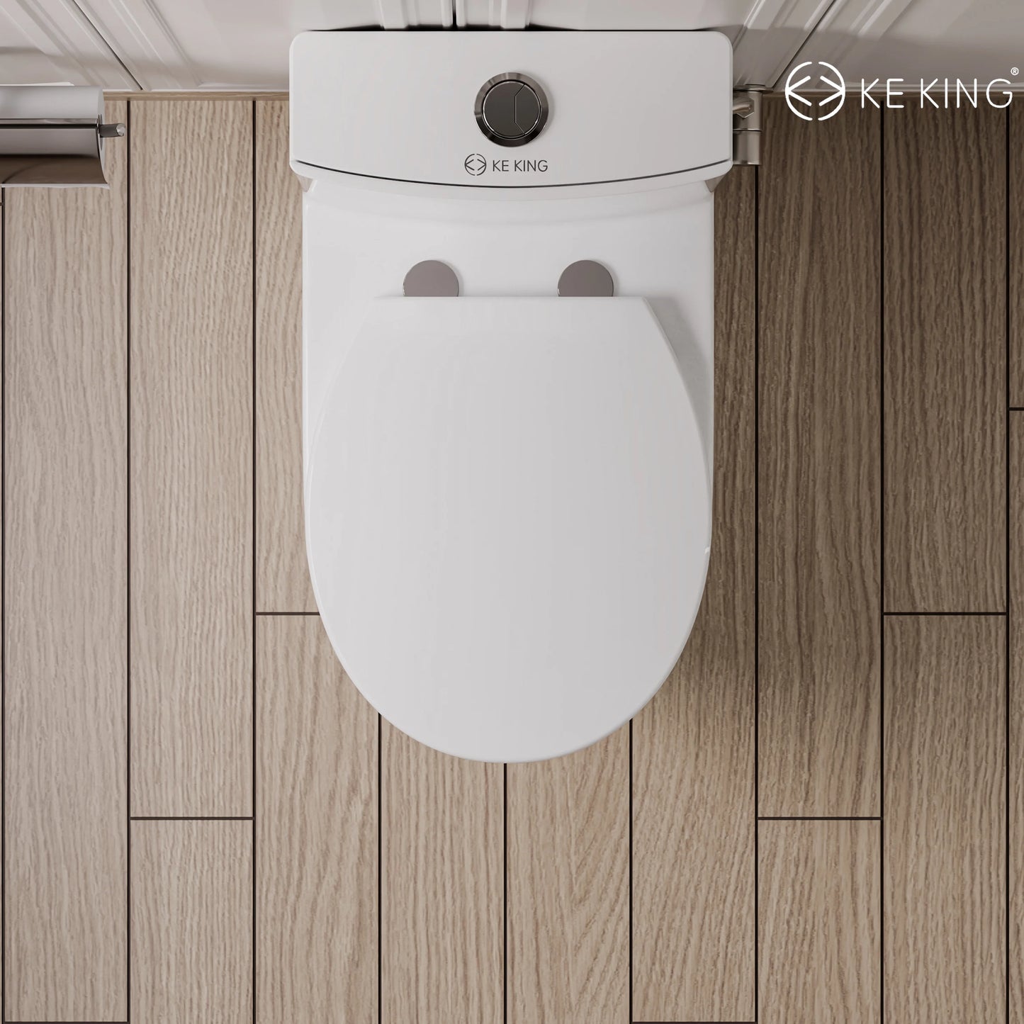 KK KE KING Quiet & Powerful Flush Round Compact One Piece Toilet for Small Bathroom, Space Saving, 12'' Rough-In