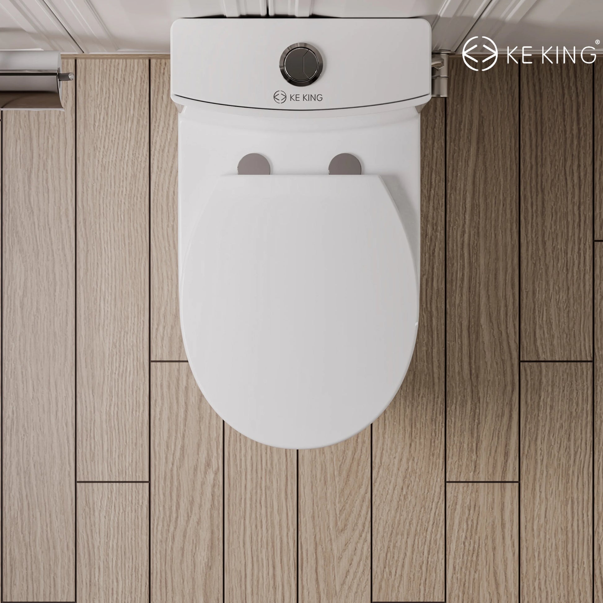 KK KE KING Quiet & Powerful Flush Round Compact One Piece Toilet for Small Bathroom, Space Saving, 12'' Rough-In