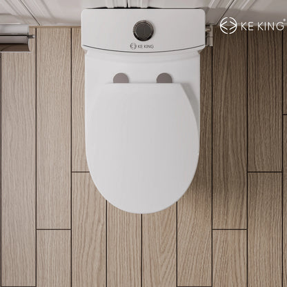 KK KE KING Quiet & Powerful Flush Round Compact One Piece Toilet for Small Bathroom, Space Saving, 12'' Rough-In