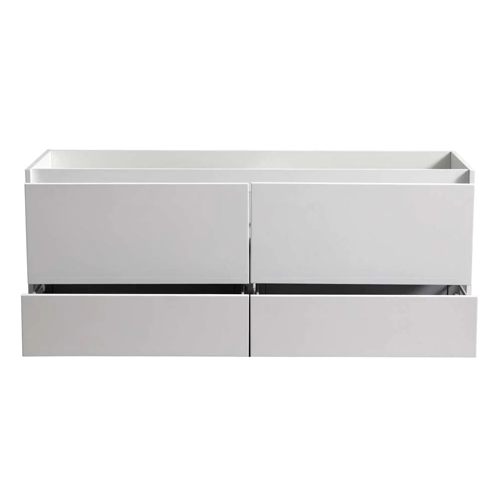 Fresca Catania 60" Wall Hung Single Sink Wood Bathroom Cabinet in Glossy White