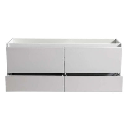 Fresca Catania 60" Wall Hung Single Sink Wood Bathroom Cabinet in Glossy White