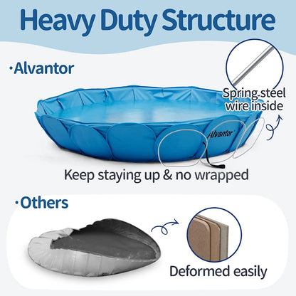Alvantor Pet Swimming Pool Dog Bathing Tub Kiddie Pools Cat Puppy Shower Spa Foldable Portable Indoor Outdoor Pond Ball Pit Patent Pending