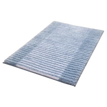 Textured Stripe Microfiber Bath Rug