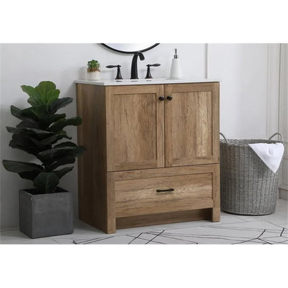 30 inch Single Bathroom Vanity in Natural oak