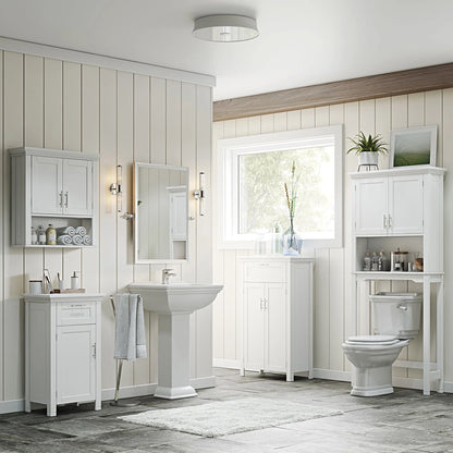 RiverRidge Home Somerset Collection 2-Door Bathroom Storage Wall Cabinet with 1 Open Shelf and 2 Interior Shelves, White