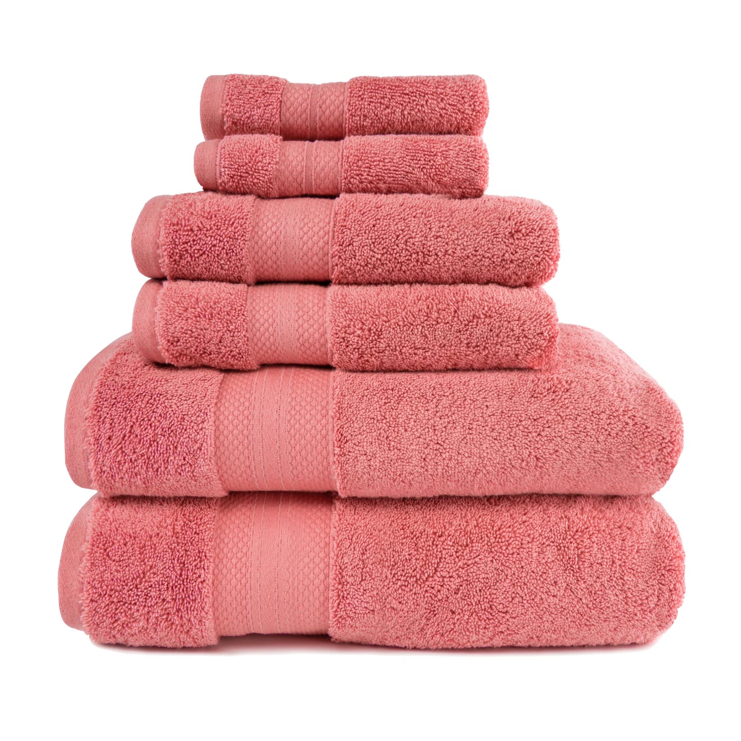 100% Turkish Long Staple Cotton 6-Piece Towel Set, 2 Face, 2 Hand, and 2 Bath Ivory