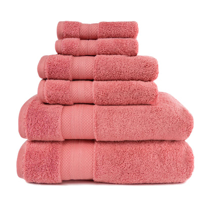 100% Turkish Long Staple Cotton 6-Piece Towel Set, 2 Face, 2 Hand, and 2 Bath Ivory