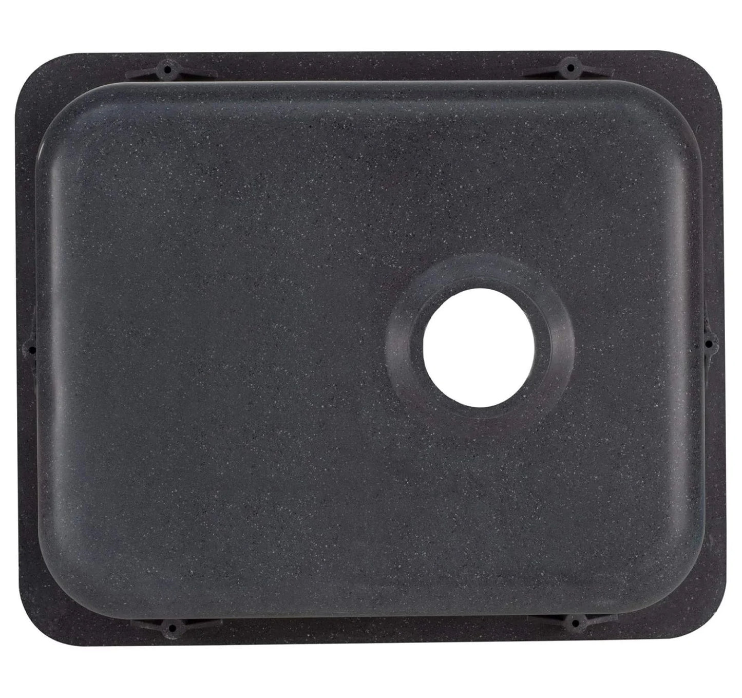 RV Kitchen & Bathroom Sink 15" x 13" - White or Black Granite - Single Hole - Durable HDPE - Made in USA - Bar Sink for Camper, Boat, or Small Spaces