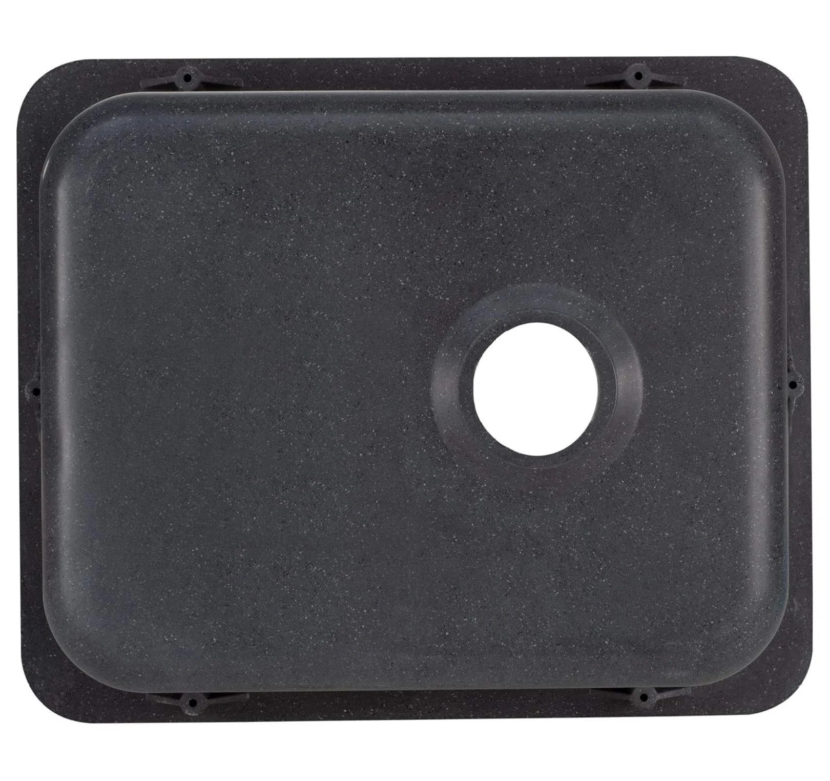 RV Kitchen & Bathroom Sink 15" x 13" - White or Black Granite - Single Hole - Durable HDPE - Made in USA - Bar Sink for Camper, Boat, or Small Spaces