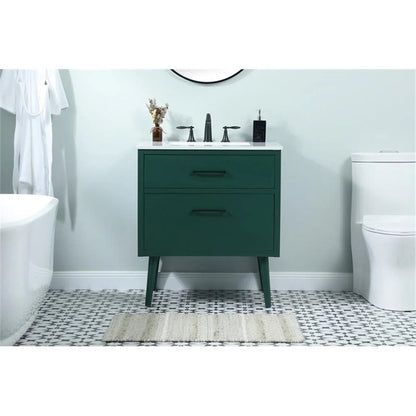 30 inch bathroom vanity in Green
