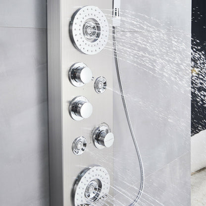 Bathroom Senlesen Stainless Steel LED Shower Panel Tower Faucet Set System Massage Body Jet