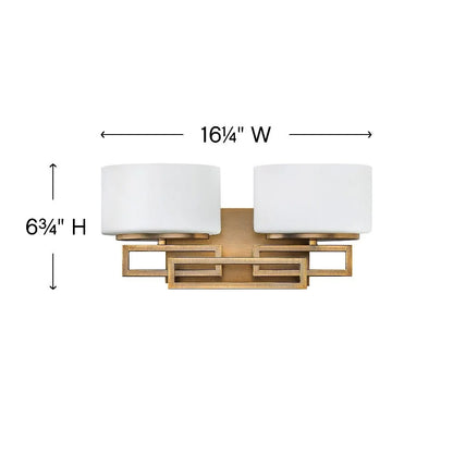 5102BR-Hinkley Lighting-Lanza - 2 Light Bath Vanity in Transitional Style - 16.25 Inches Wide by 6.75 Inches High-Brushed Bronze Finish-Halogen