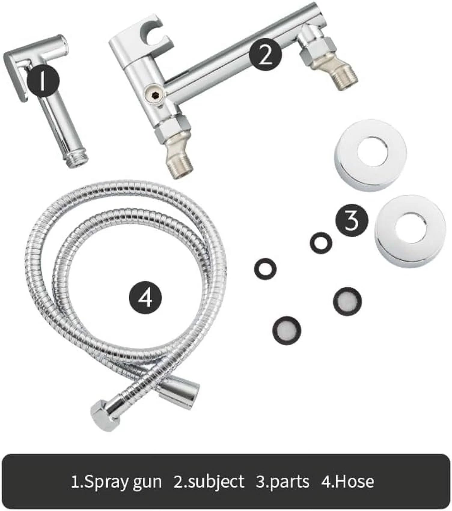 Handheld Bidet Sprayer for Toilet, Chrome Baby Cloth Diaper Washer Set Brass Bathroom Sprayer Kit Wall Mounted Bathroom Bidet Faucet with Hot and Cold Water, Anti Leaking Hose