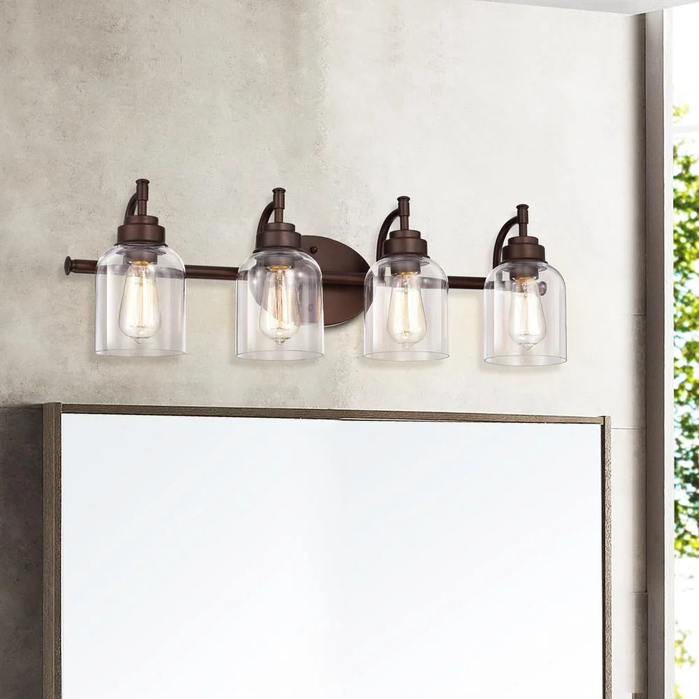 CHLOE Adair Transitional 4 Light Oil Rubbed Bronze Bath Vanity Fixture 30" Wide