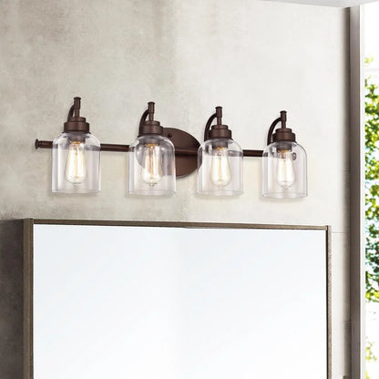 CHLOE Adair Transitional 4 Light Oil Rubbed Bronze Bath Vanity Fixture 30" Wide