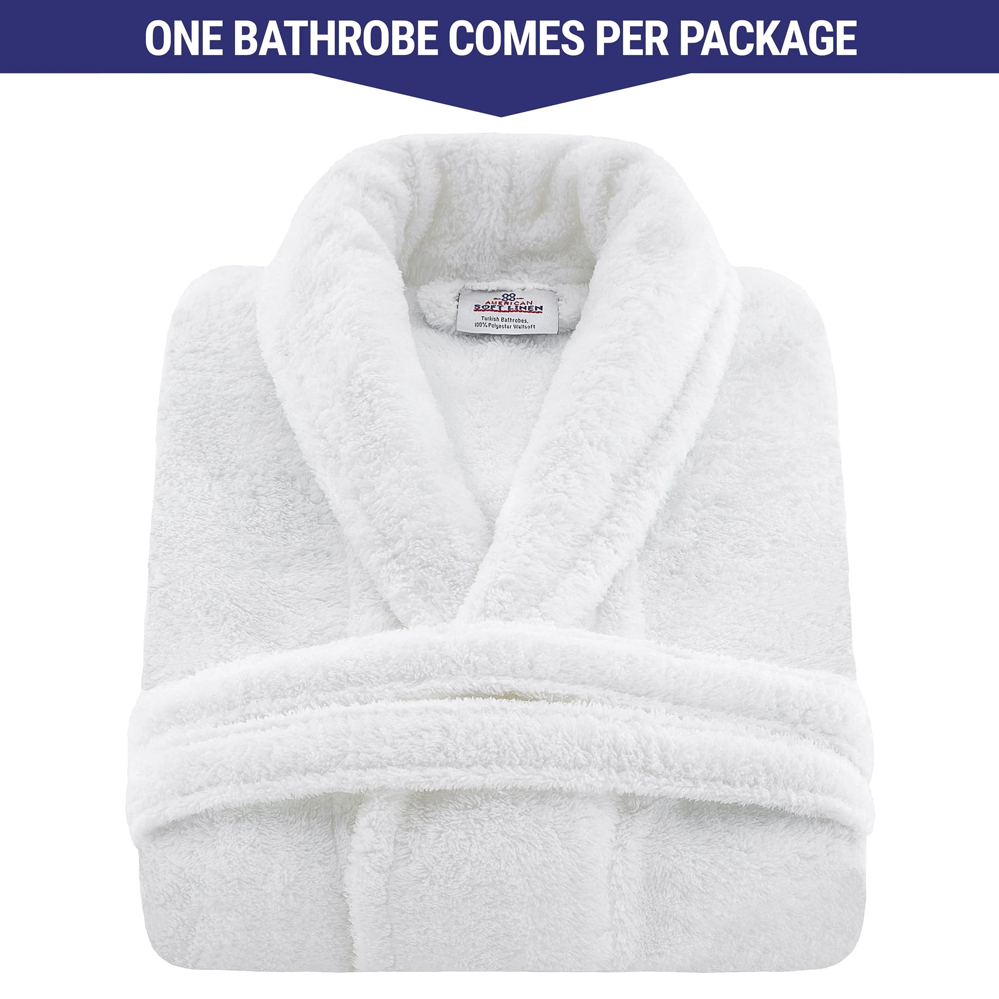 American Soft Linen, Mens and Womens Robes, Unisex Bathrobes, M-L, White