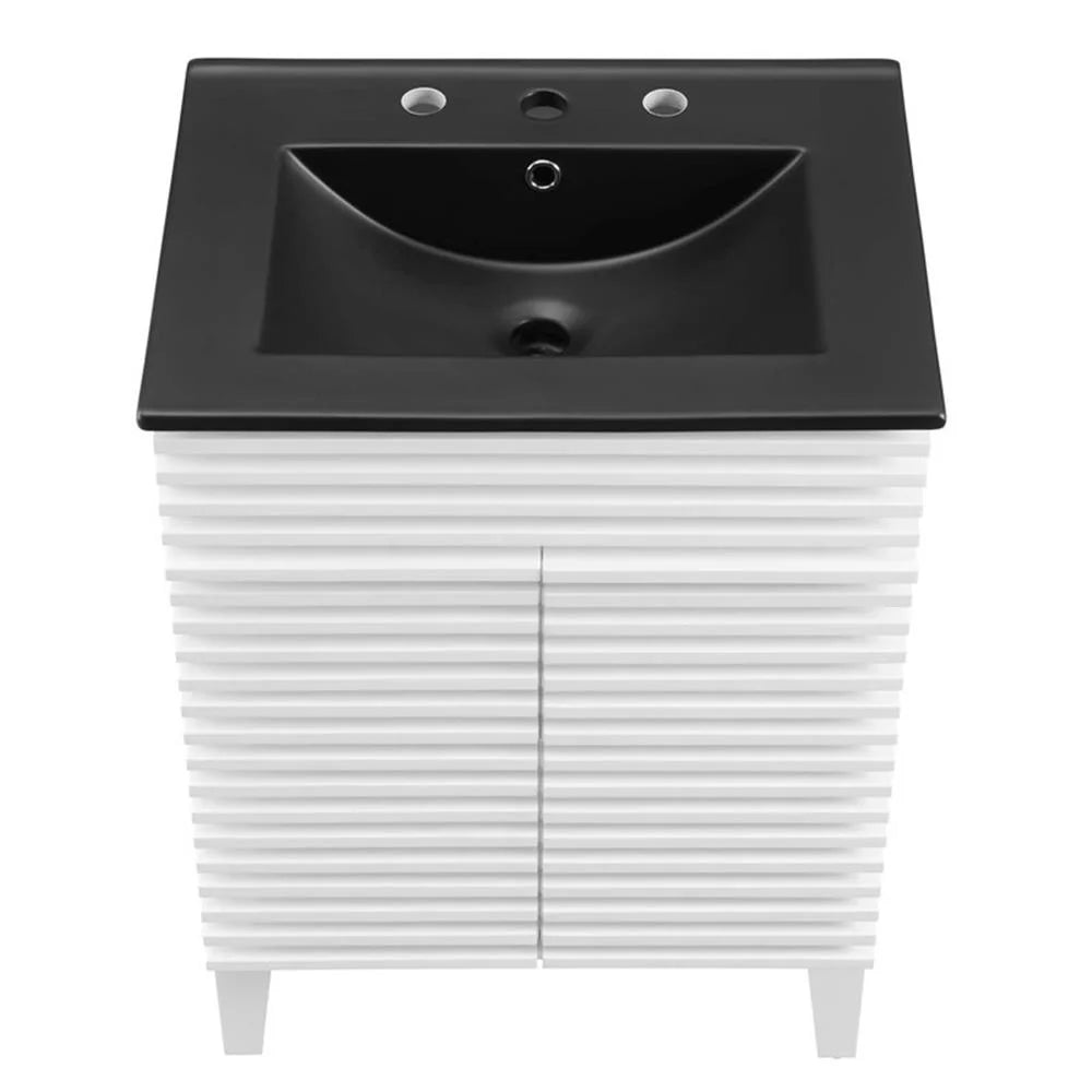 Modway Render 24" Bathroom Vanity in White Black