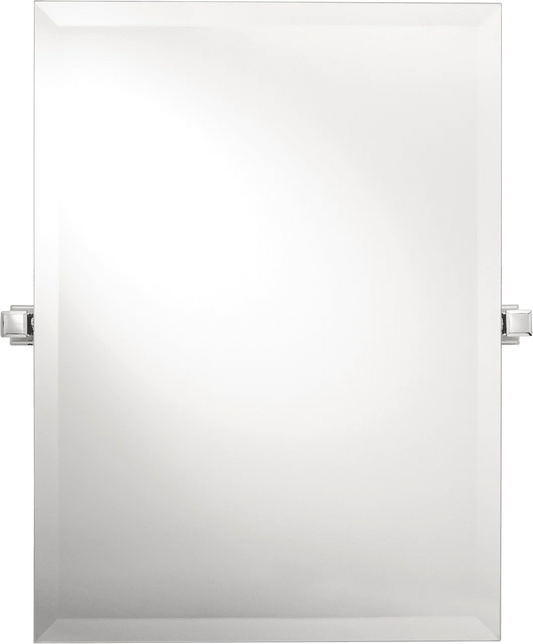 Chandler 26" x 22" Square Tilt Bathroom Mirror, Chrome