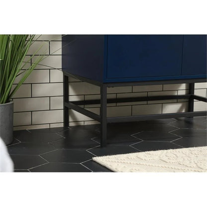 Elegant Decor Eugene 30" Aluminum MDF Single Bathroom Vanity in Blue