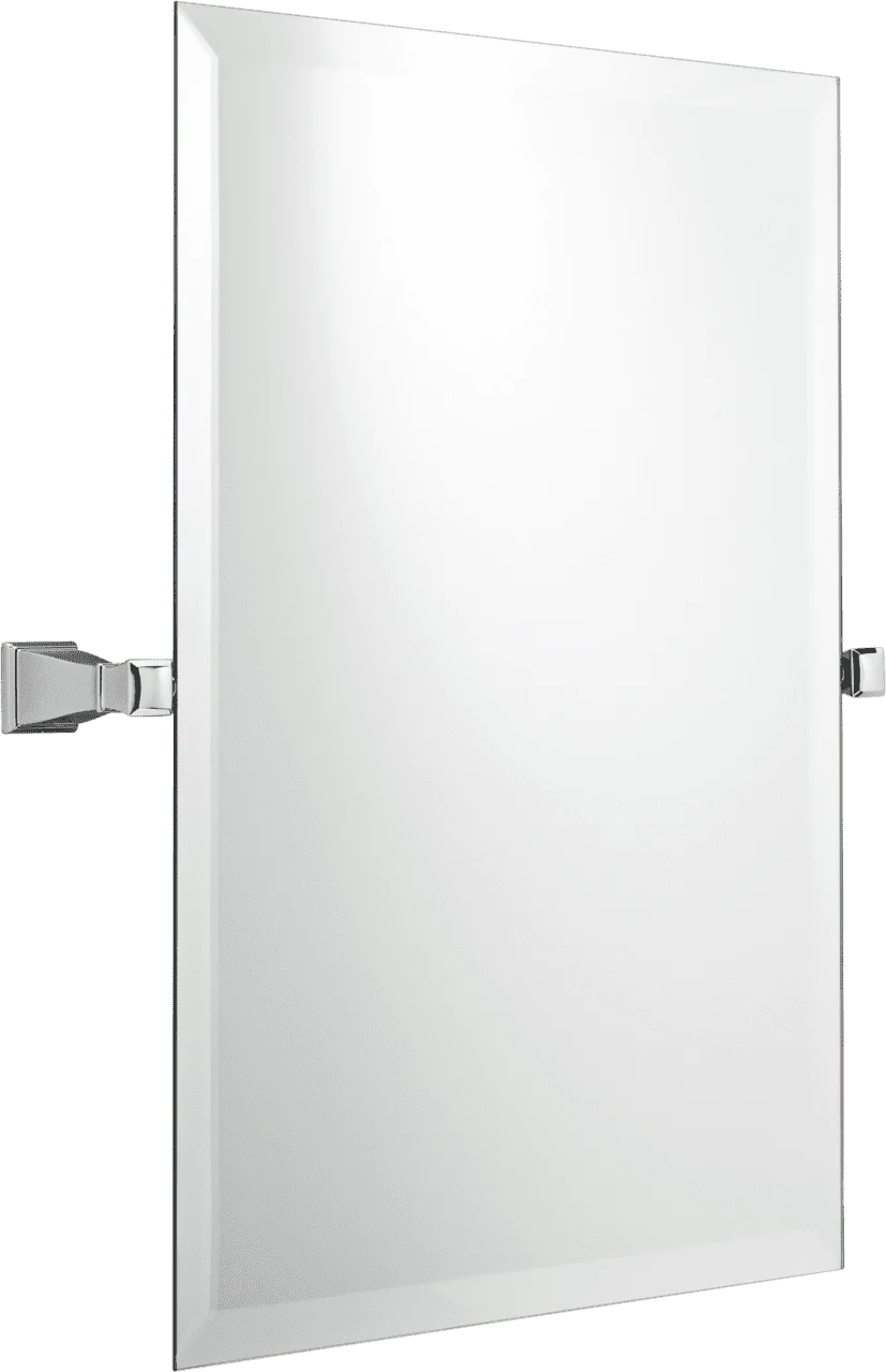 Chandler 26" x 22" Square Tilt Bathroom Mirror, Chrome