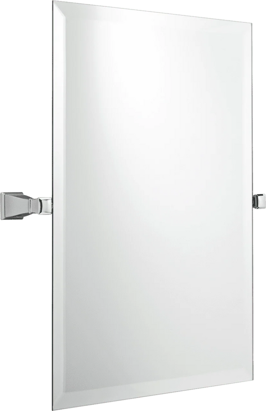 Chandler 26" x 22" Square Tilt Bathroom Mirror, Chrome