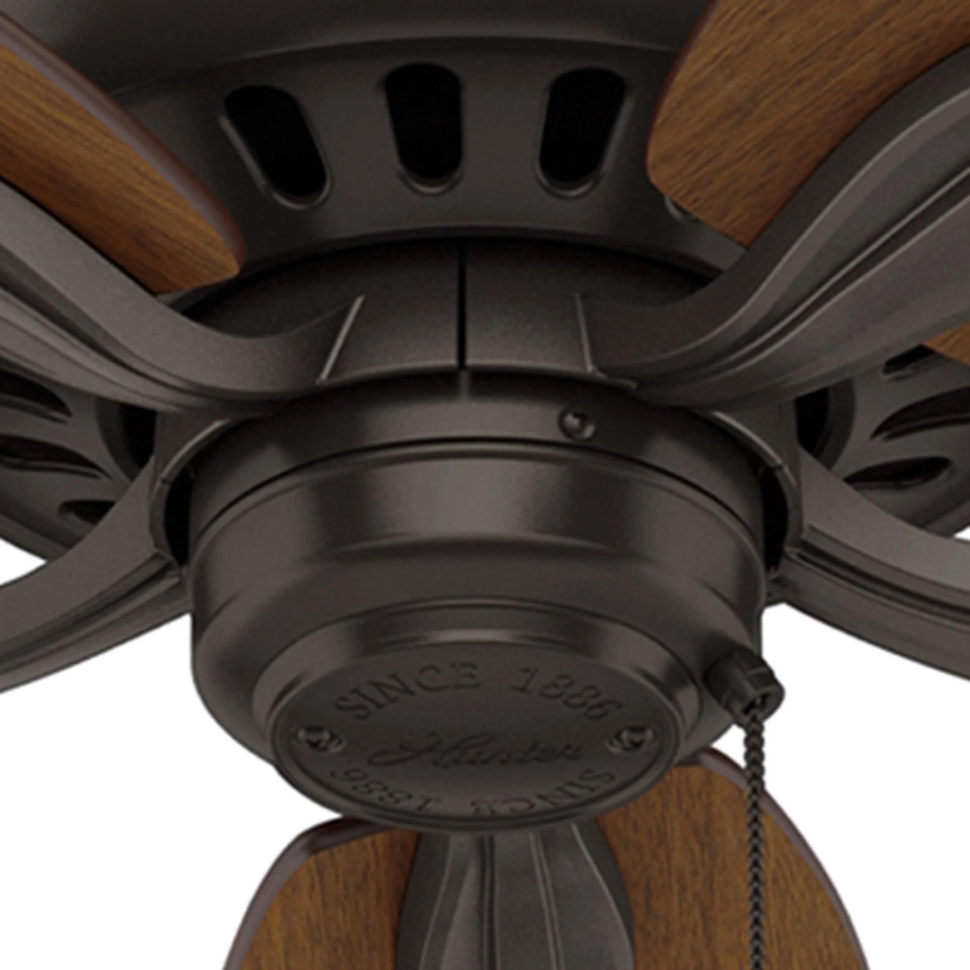 Hunter - Newsome Indoor/Outdoor Ceiling Fan, 52-inch, Premier Bronze, Traditional-style, 3-speed WhisperWind Motor, 53323, for porches, patios, sunrooms, bathrooms