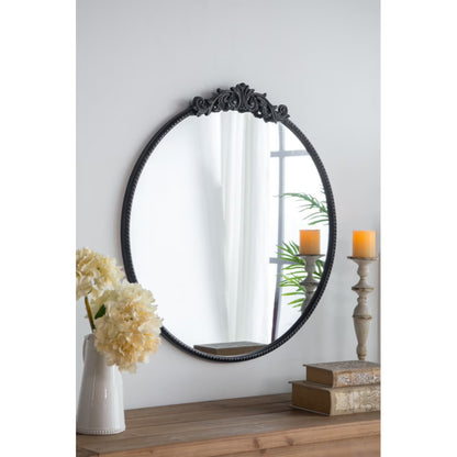 Gallan 36x 39 Inch Oval Gold Mirror, Wall Mounted Mirror with Metal Frame, Suitable for Bathroom, Living Room, Bedroom