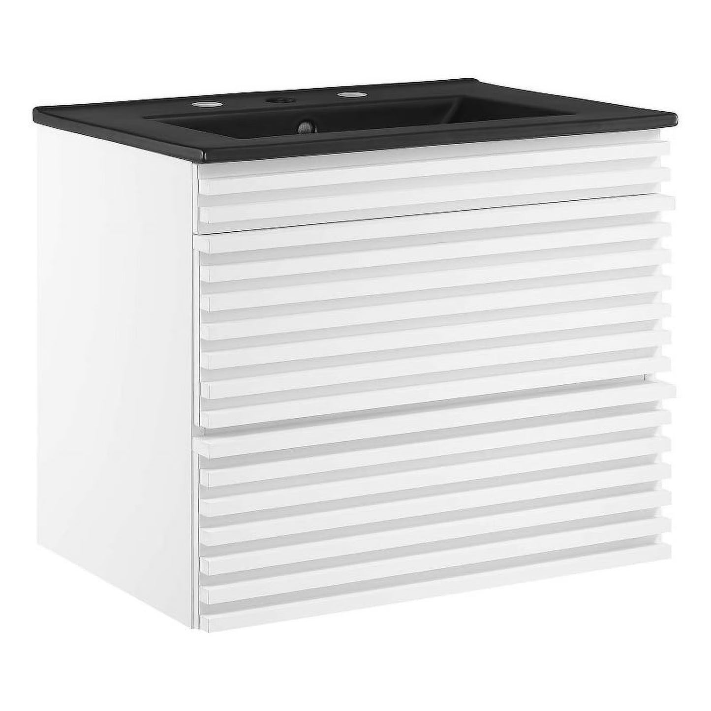 Modway Render 24" MDF Wood Wall-Mount Bathroom Vanity in Oak/Black