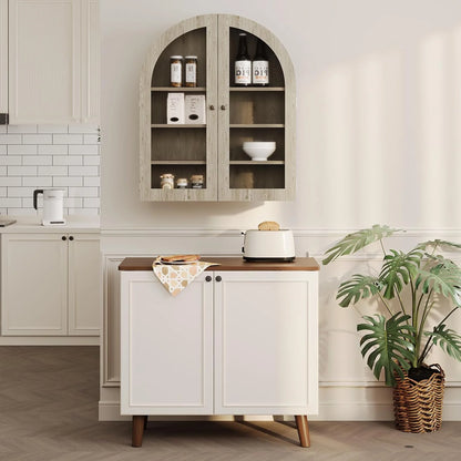 Arched Wall Mounted Bathroom Cabinet, Bathroom Wall Mounted Cabinet Over Toilet Storage Organizer Modern 4-Tier Wall Hanging Storage Organizer Medicine Cabinet Hanging Cabinet 24"w x 28''h x 9''d
