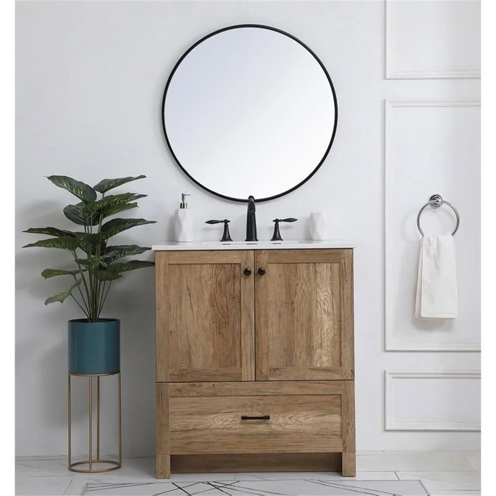 30 inch Single Bathroom Vanity in Natural oak