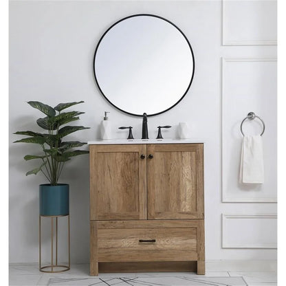 30 inch Single Bathroom Vanity in Natural oak